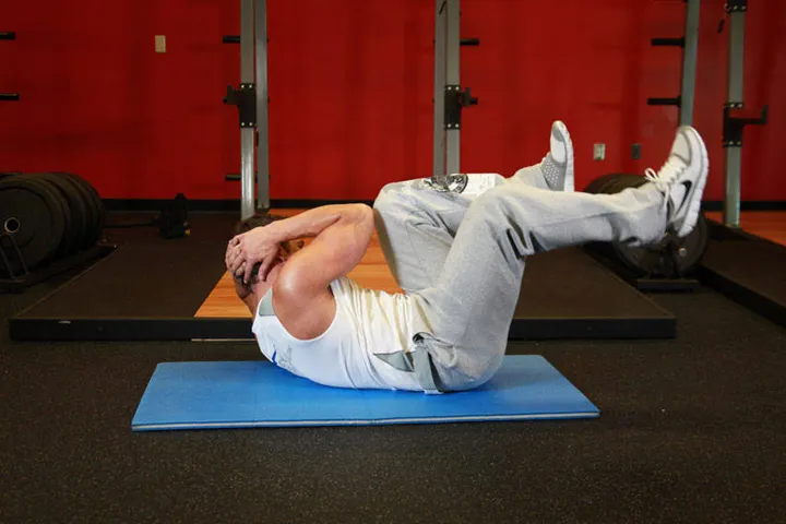 Abdominal bicicleta — contração