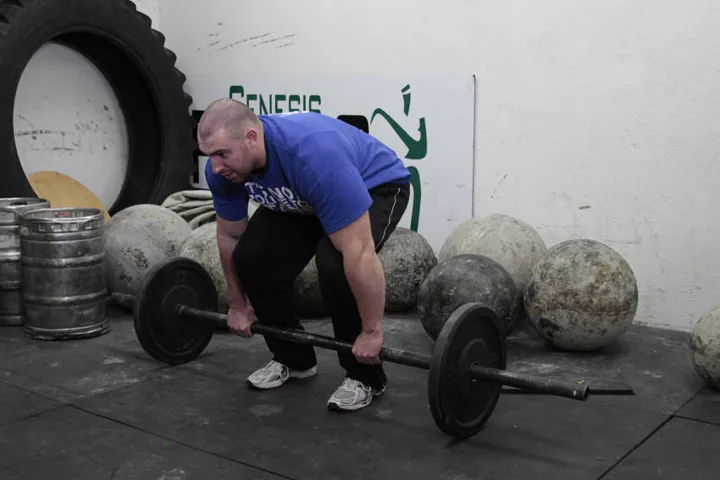 Axle Deadlift — posição inicial