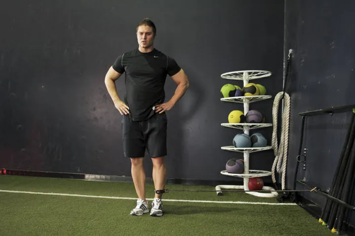 Band Hip Adductions — contração