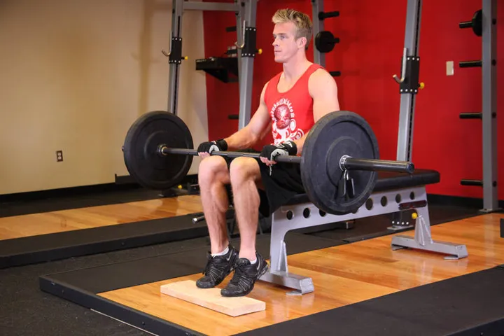 Barbell Seated Calf Raise — contração