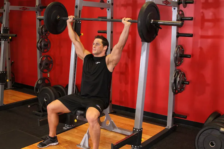 Barbell Shoulder Press — posição inicial