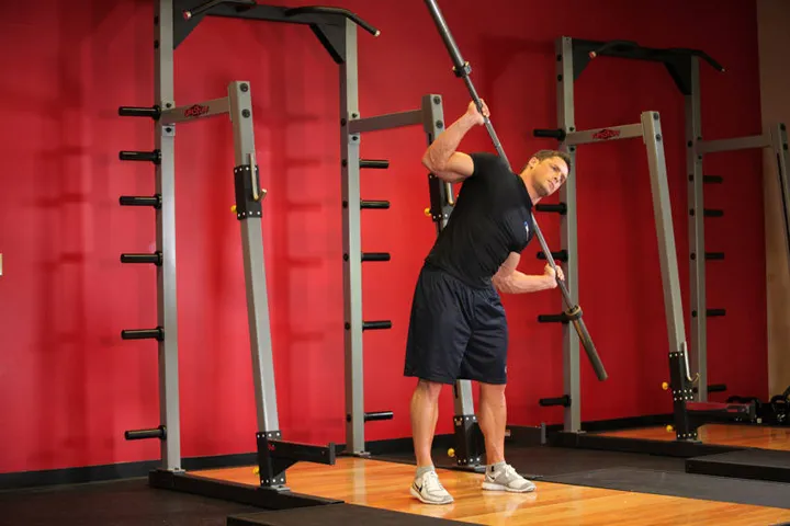 Barbell Side Bend — contração