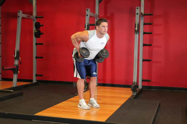 Bent Over Two-Dumbbell Row With Palms In — contração