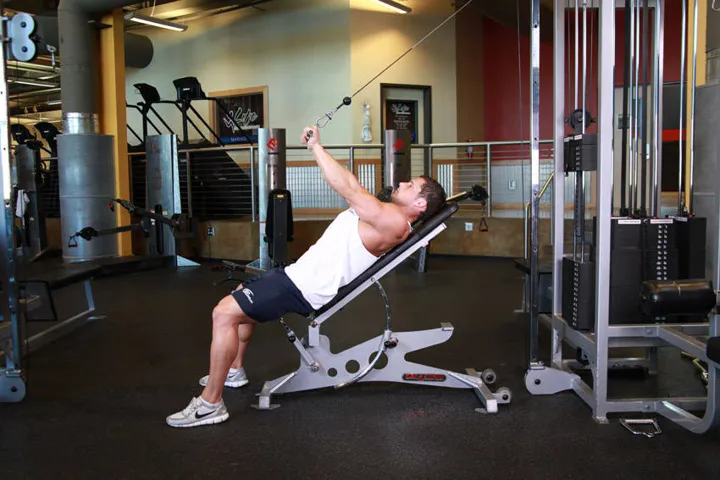 Cable Incline Triceps Extension — contração