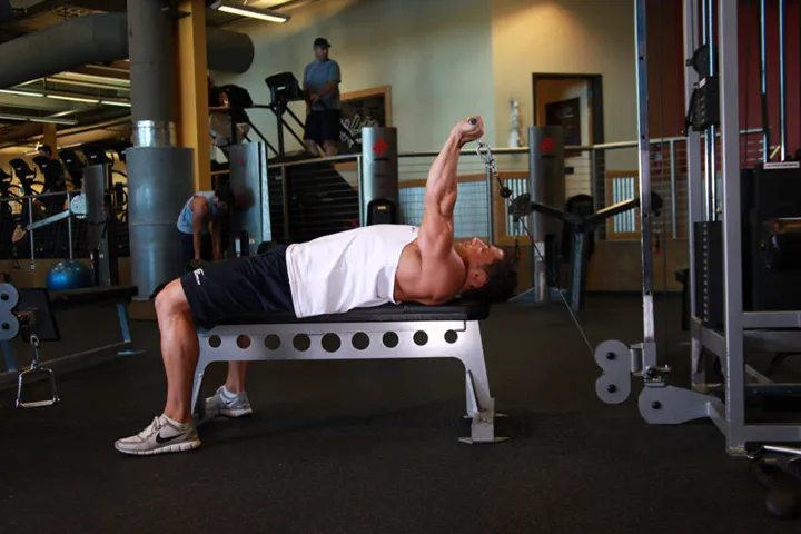 Cable Lying Triceps Extension — contração