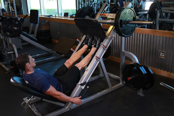 Panturrilha no leg press — contração
