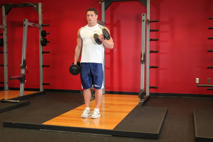 Dumbbell Alternate Bicep Curl — contração