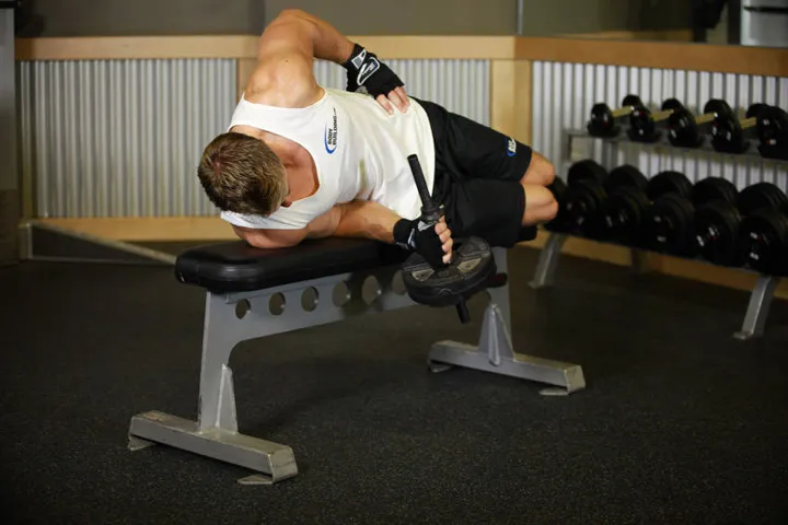 Dumbbell Lying Supination — contração