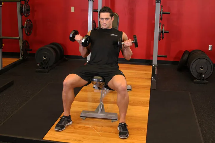 Flexor Incline Dumbbell Curls — contração