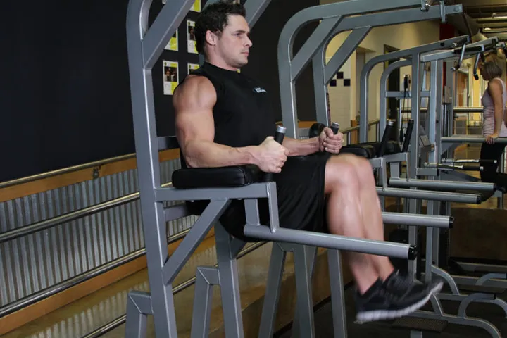 Knee/Hip Raise On Parallel Bars — contração