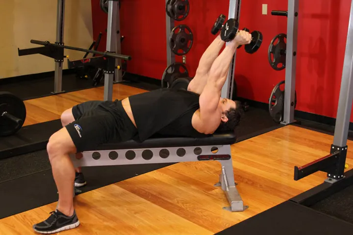 Lying Dumbbell Tricep Extension — contração