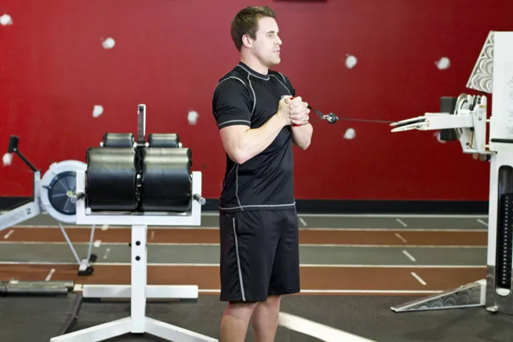 Pallof Press With Rotation — posição inicial