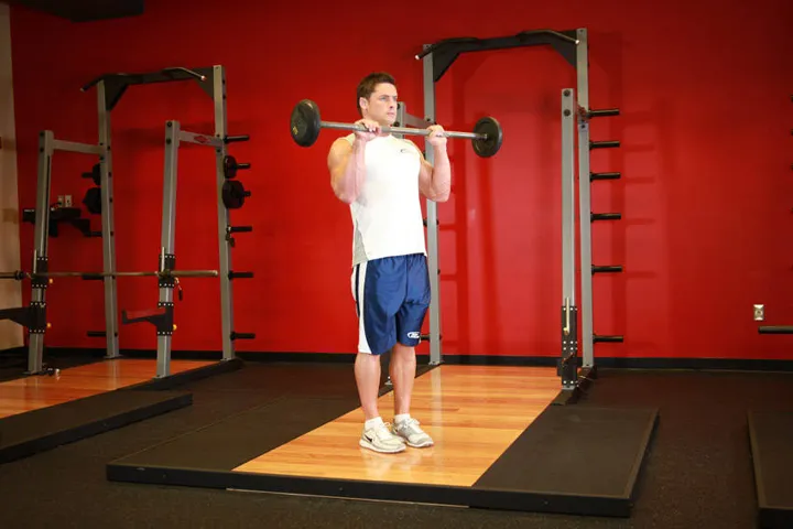 Reverse Barbell Curl — contração