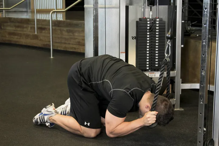 Rope Crunch — contração