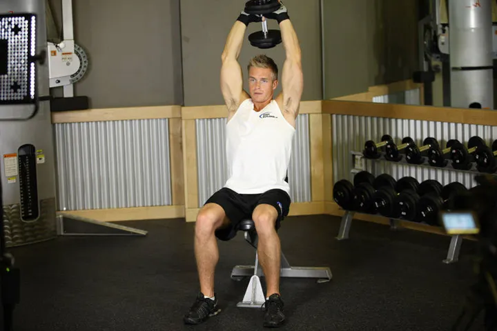 Seated Triceps Press — contração