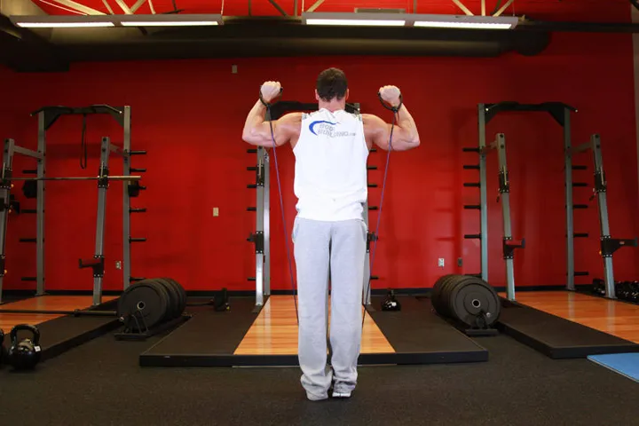 Shoulder Press - With Bands — posição inicial
