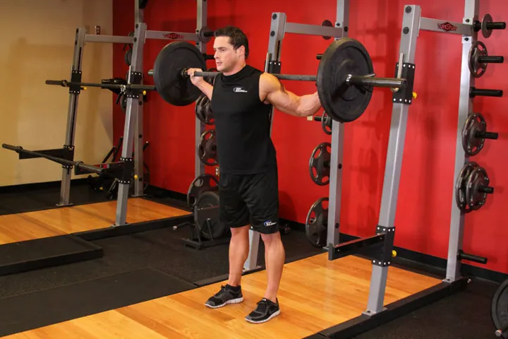Stiff Leg Barbell Good Morning — posição inicial